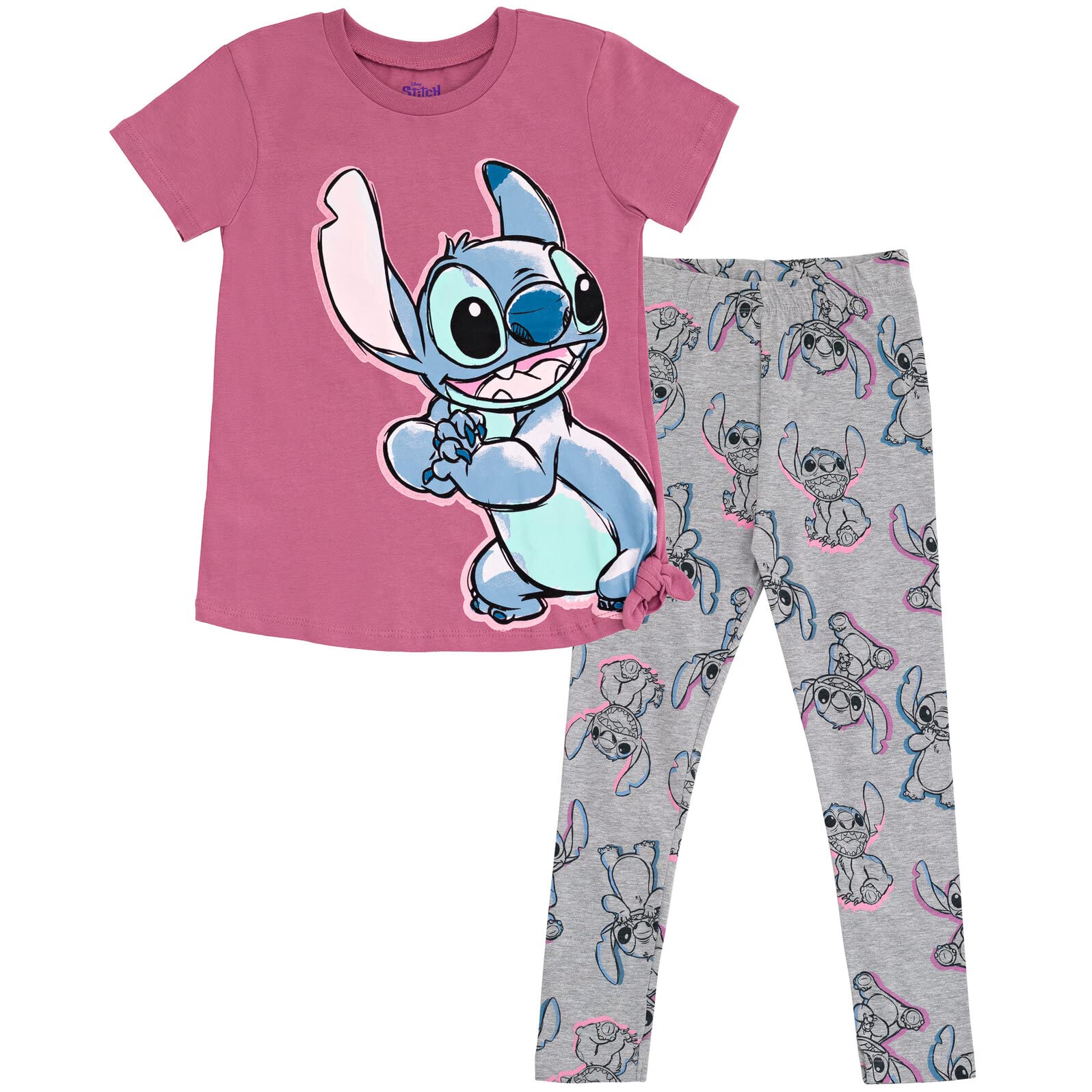 Disney Lilo & Stitch Girls' T-Shirt and Leggings Outfit Set for Little to Big Kids Sizes (4-14-16) Comfortable and Styli
