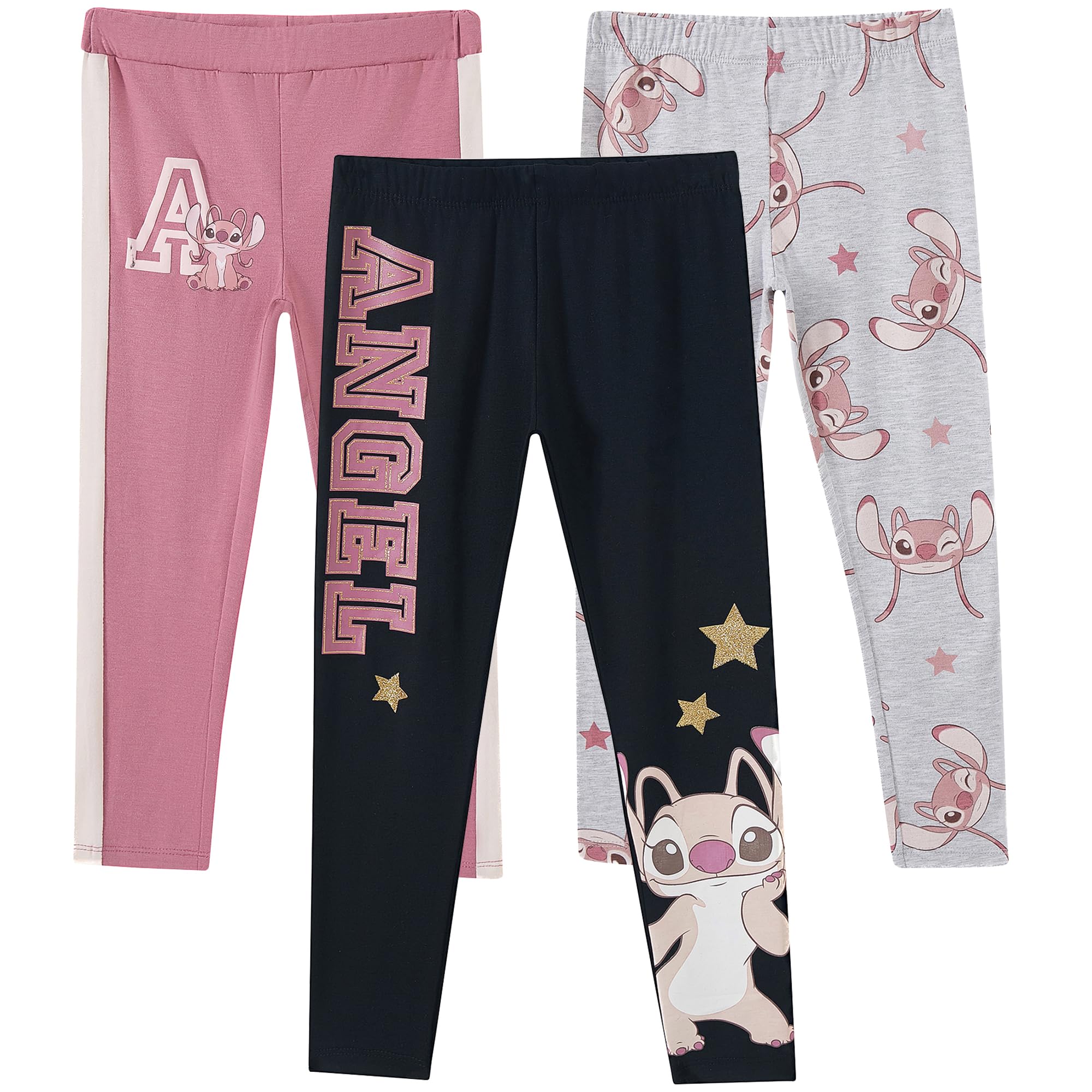 Disney Lilo & Stitch Minnie Mouse Frozen Princess Girls 3 Pack Legging Pants Set for Kids
| Minnie Mouse Frozen Princes